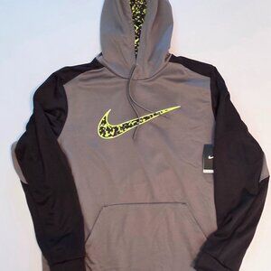 NWT - Nike Therma-FIT Camo Pullover Hoodie, Gray/Black & Neon Yellow/Black, XL